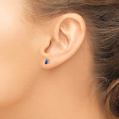 14K White Gold Sapphire Stud Earrings