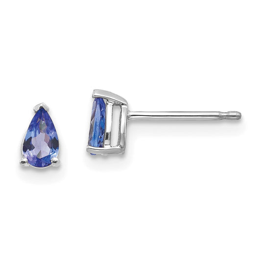 14K White Gold Tanzanite Stud Earrings