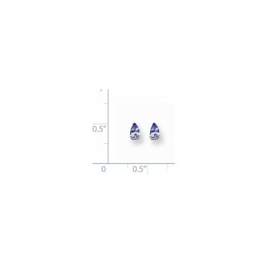 14K White Gold Tanzanite Stud Earrings