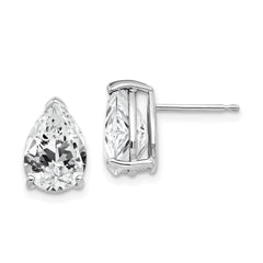 14K White Gold Cubic Zirconia Pear Stud Earrings