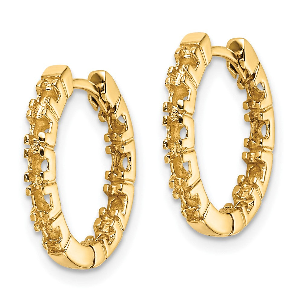 14K Yellow Gold VS Diamond Hinged Hoop Earrings