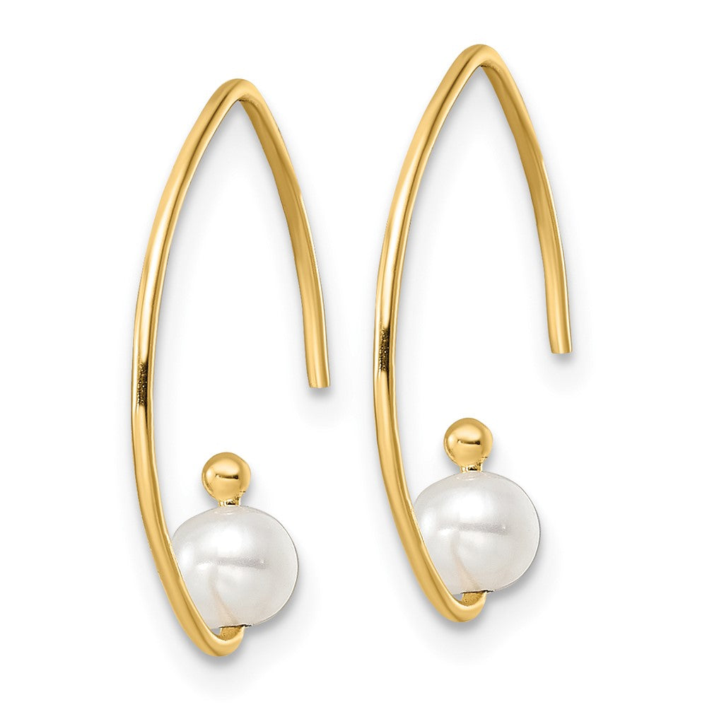 14K Yellow Gold FWC Pearl Wire Earrings