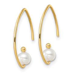 14K Yellow Gold FWC Pearl Wire Earrings