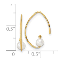 14K Yellow Gold FWC Pearl Wire Earrings