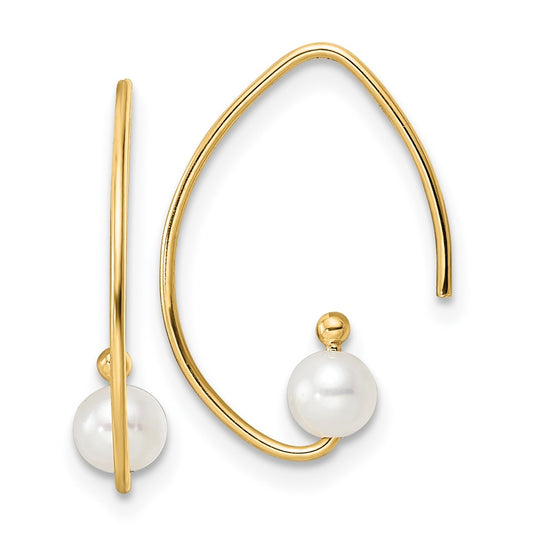 14K Yellow Gold FWC Pearl Wire Earrings