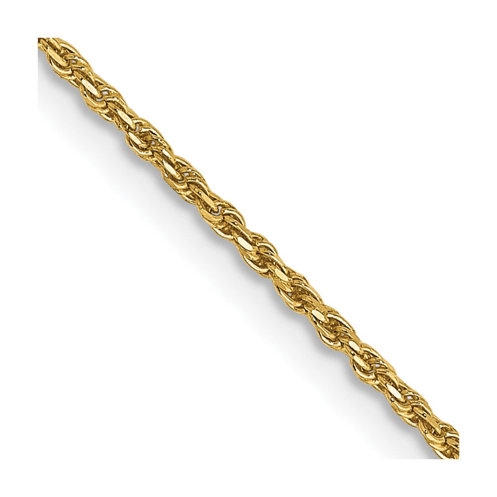 14K Yellow Gold 1.15mm Diamond-cut Machine-made Rope Chain