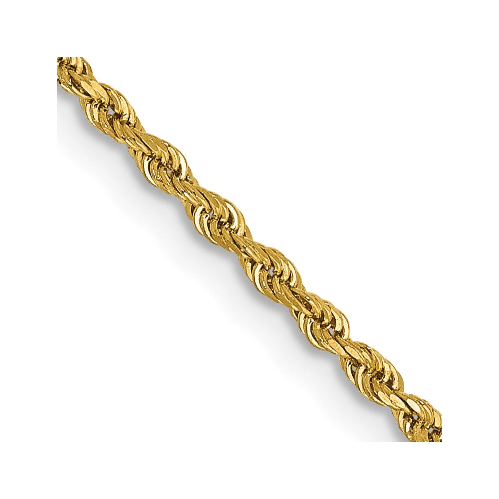 14K Yellow Gold 1.50mm Diamond-cut Rope with Lobster Clasp Chain