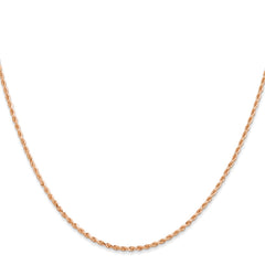 14K Rose Gold 1.50mm Diamond-cut Rope with Lobster Clasp Chain