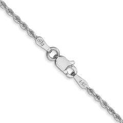 14K White Gold 1.5mm Diamond-cut Rope with Lobster Clasp Chain