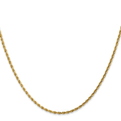 14 Karat Gelbgold, 1,75 mm, diamantgeschliffenes Seil mit Kette mit Karabinerverschluss