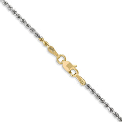 14K Tri-Color Gold 1.75mm Diamond-cut Rope Chain