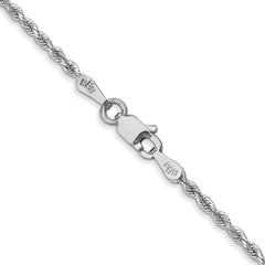 14K White Gold 1.75mm Diamond-cut Rope with Lobster Clasp Chain