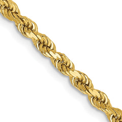 14K Yellow Gold 2.75mm Diamond-cut Rope with Lobster Clasp Chain