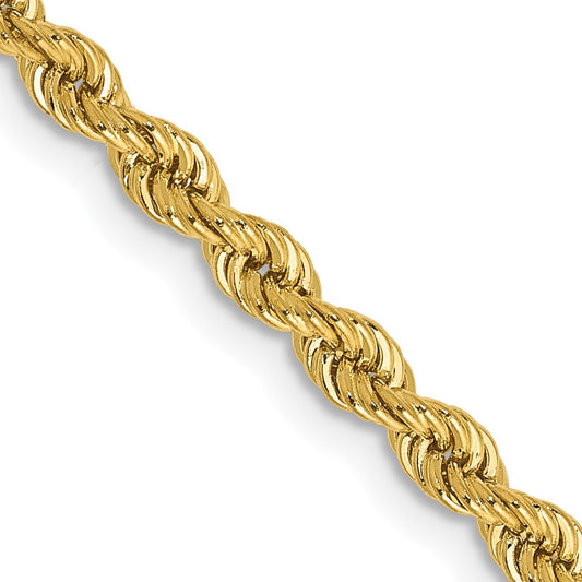 14K Yellow Gold 2.75mm Regular Rope Chain