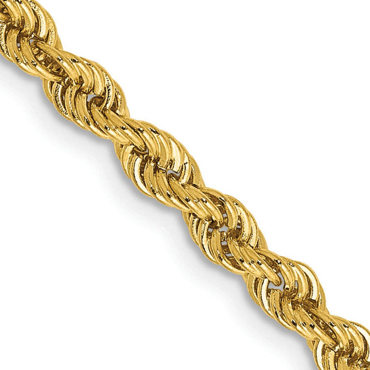 14K Yellow Gold 3mm Regular Rope Chain