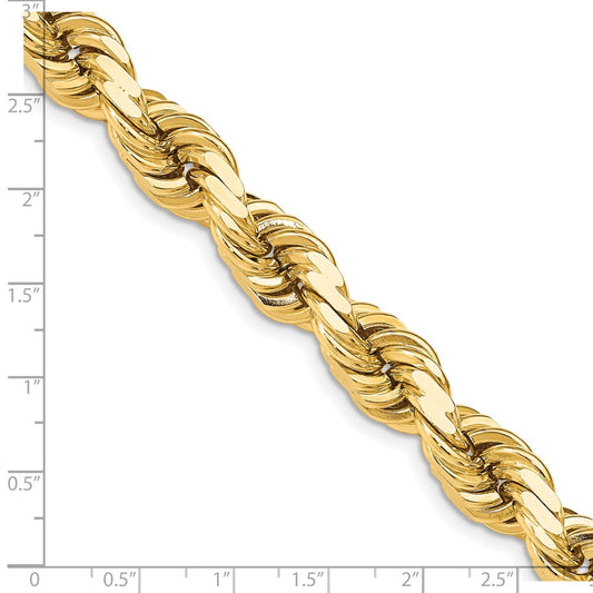14 Karat Gelbgold, 12 mm, diamantgeschliffenes Seil mit ausgefallener Kette mit Karabinerverschluss