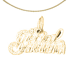 Sterling Silver Special Grandma Pendant (Rhodium or Yellow Gold-plated)