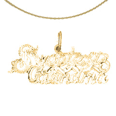 Sterling Silver Sweetest Grandma Pendant (Rhodium or Yellow Gold-plated)