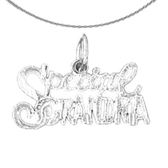 Sterling Silver Special Grandma Pendant (Rhodium or Yellow Gold-plated)