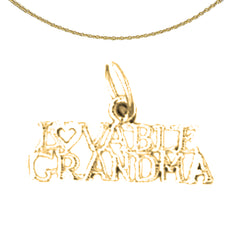 Sterling Silver Lovable Grandma Pendant (Rhodium or Yellow Gold-plated)
