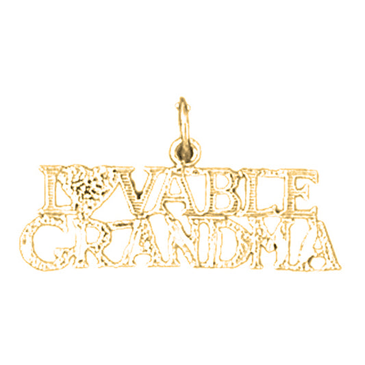 Yellow Gold-plated Silver Lovable Grandma Pendant