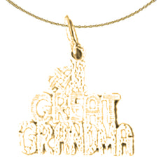 Sterling Silver #1 Great Grandma Pendant (Rhodium or Yellow Gold-plated)