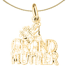 Sterling Silver #1 Grand Mother Pendant (Rhodium or Yellow Gold-plated)