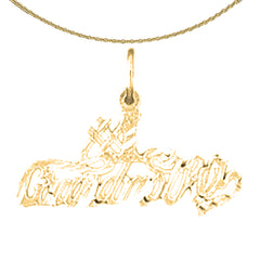 Sterling Silver #1 Grandmother Pendant (Rhodium or Yellow Gold-plated)