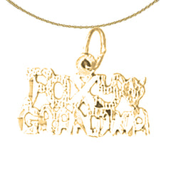 Sterling Silver Foxy Grandma Pendant (Rhodium or Yellow Gold-plated)