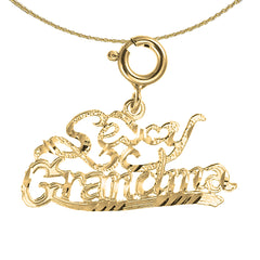 Sterling Silver Sexy Grandma Pendant (Rhodium or Yellow Gold-plated)