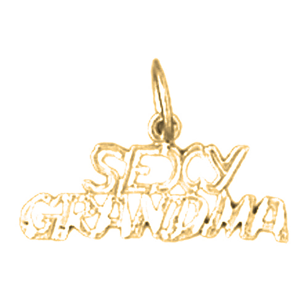 Yellow Gold-plated Silver Sexy Grandma Pendant