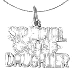 Sterling Silver Special Grand-Daughter Pendant (Rhodium or Yellow Gold-plated)