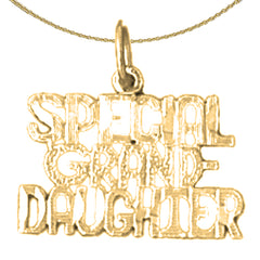 Sterling Silver Special Grand-Daughter Pendant (Rhodium or Yellow Gold-plated)