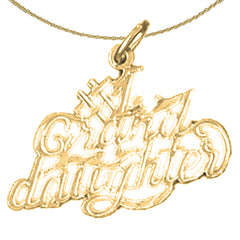 Sterling Silver #1 Grand Daughter Pendant (Rhodium or Yellow Gold-plated)