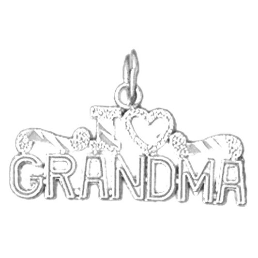 Sterling Silver I Love Grandma Pendant