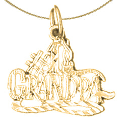 Sterling Silver #1 Grandpa Pendant (Rhodium or Yellow Gold-plated)