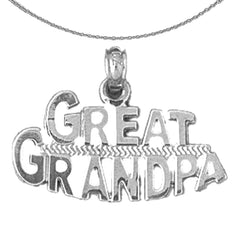 Sterling Silver Great Grandpa Pendant (Rhodium or Yellow Gold-plated)