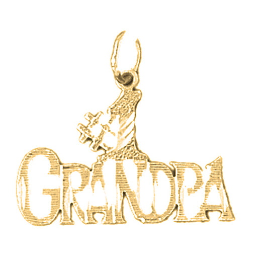 Yellow Gold-plated Silver #1 Grandpa Pendant