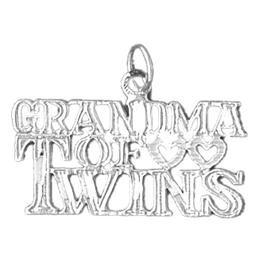 Sterling Silver Grandma Of Twins Pendant