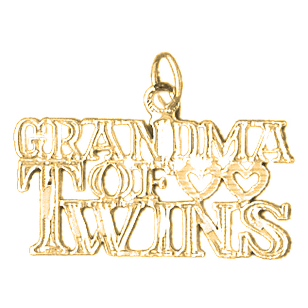 Yellow Gold-plated Silver Grandma Of Twins Pendant
