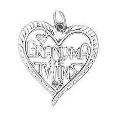 Sterling Silver Grandma Of Twins Pendant