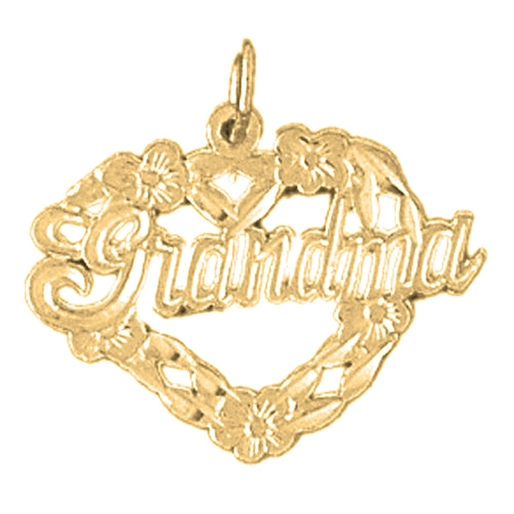 Yellow Gold-plated Silver Grandma Pendant