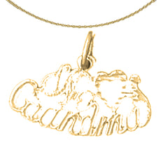 Sterling Silver Love Grandma Pendant (Rhodium or Yellow Gold-plated)