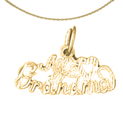 Sterling Silver Love Grandma Pendant (Rhodium or Yellow Gold-plated)