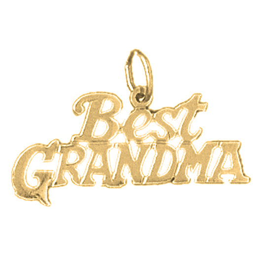 Yellow Gold-plated Silver Best Grandma Pendant