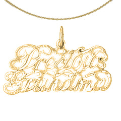 Sterling Silver Precious Grandma Pendant (Rhodium or Yellow Gold-plated)