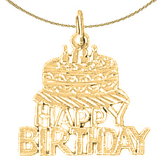 Anhänger „Happy Birthday“ aus Sterlingsilber (rhodiniert oder gelbvergoldet)