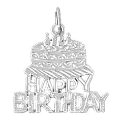 Sterling Silver Happy Birthday Pendant