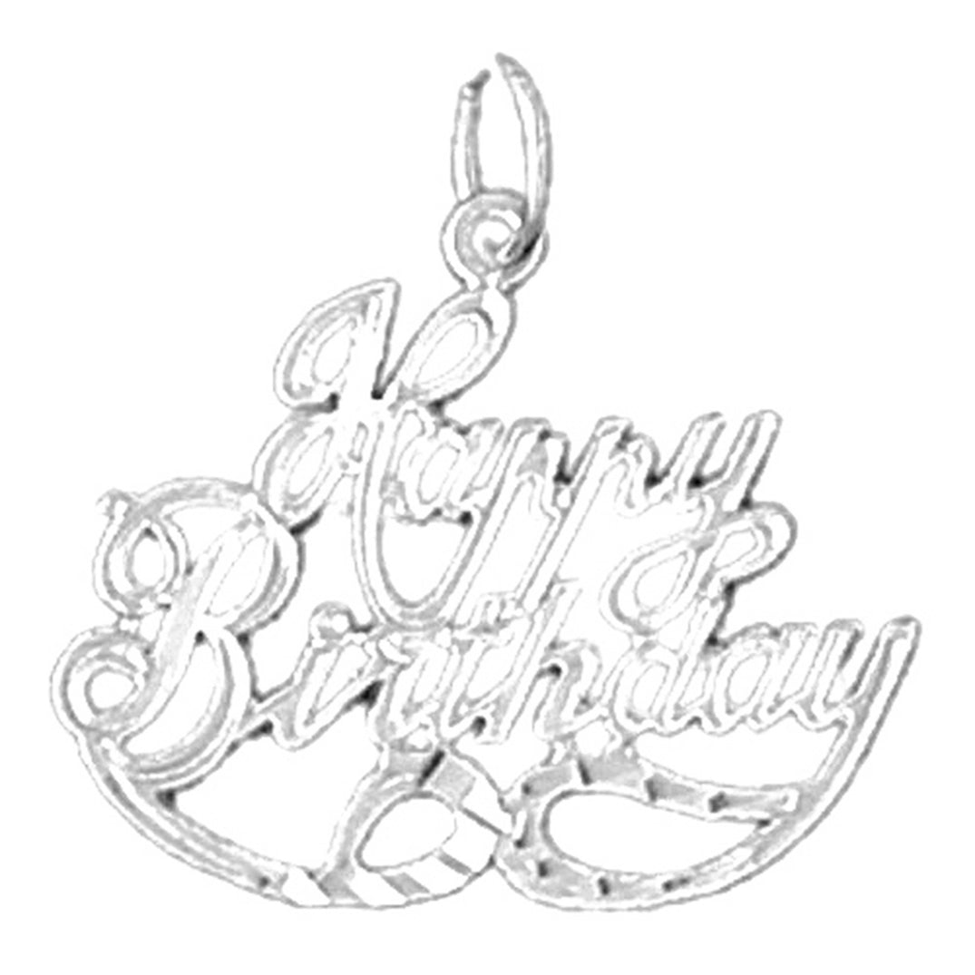 Sterling Silver Happy Birthday Pendant