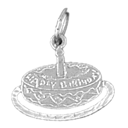Sterling Silver Birthday Cake Pendant